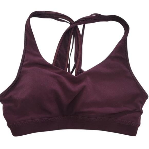 Athleta Sports Bra Womens XS Purple Strappy Back Seamless Workout Gym Athletic - Picture 1 of 6